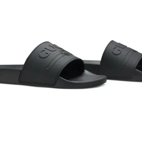 Gucci | Shoes | Gucci Mens Black Slide Sandals | Poshmark display picture 2